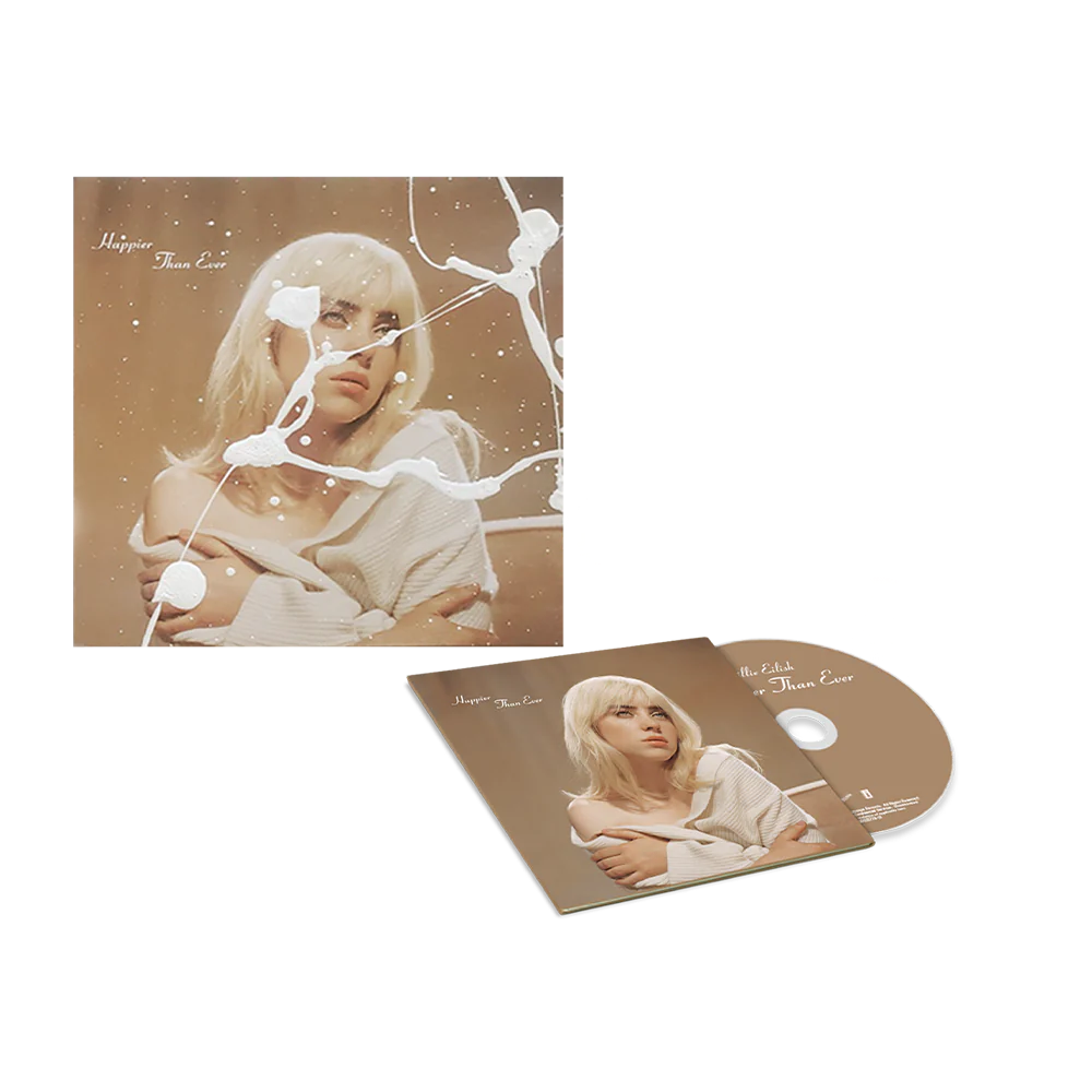 Billie Eilish - Happier Than Ever, CD pintado por Billie, Edición limitada.